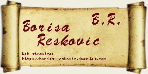 Boriša Resković vizit kartica